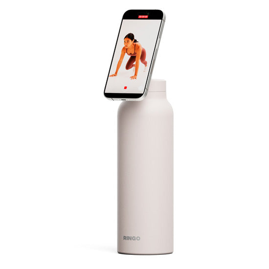 Gourde MagSafe Ringo Pro beige 710 ml avec porte-téléphone intégré