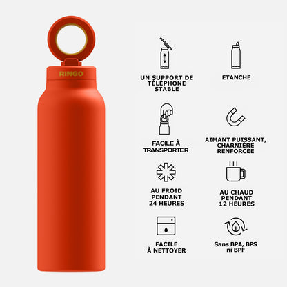 Gourde isotherme Ringo Pro orange pour filmer ses entraînements