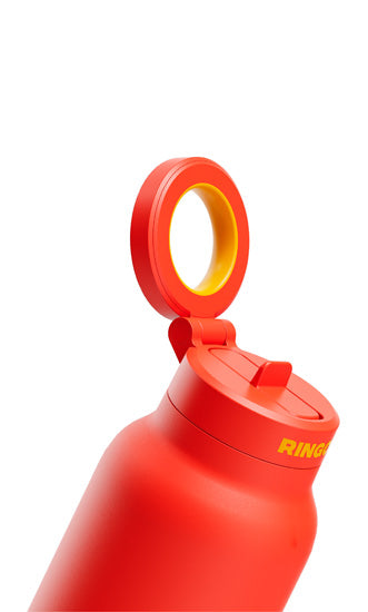 Gourde porte-téléphone Ringo Pro orange à la salle de sport